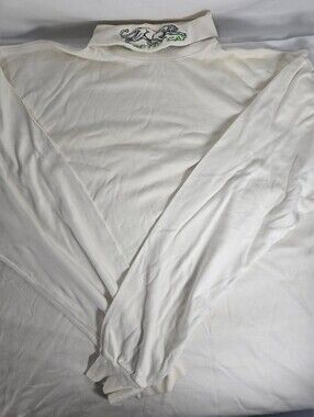 Vintage Arctic Cat Mock Neck Long Sleeve Shirt Made In USA White
